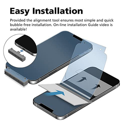 3-Pack Anti Glare Matte Screen Protector for iPhone 13/13 Pro, Break-Resistant PET EPU Film, Anti Fingerprint, Silky Touch, Dust Free & Easy Installation with Alignment Jig - size: iPhone 13/13 Pro