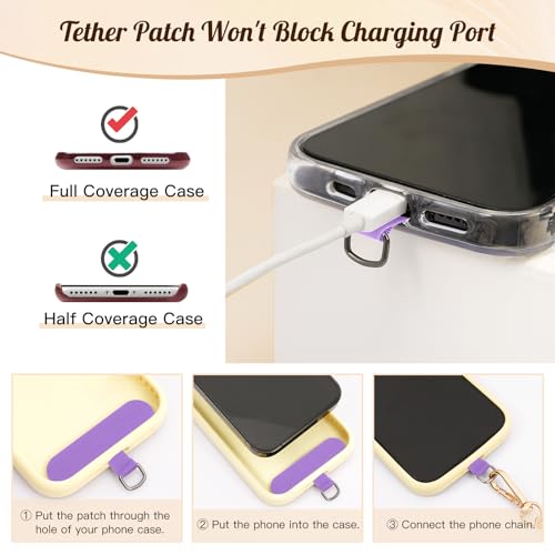 TiMOVO Phone Lanyard Metal Chain Crossbody, Light Purple - color: Light Purple, size: Standard
