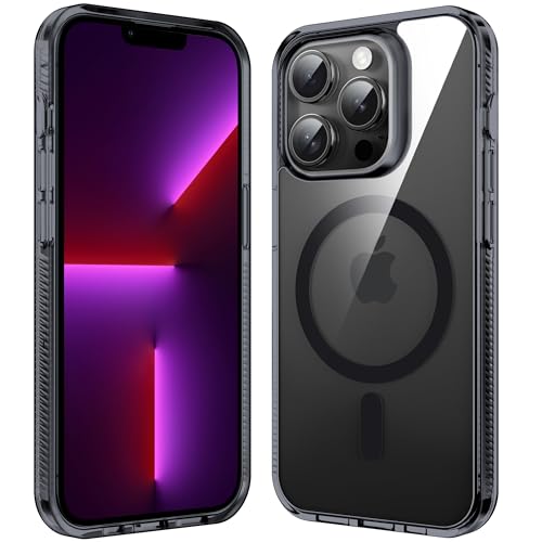 Supdeal Magnetic Clear Case for iPhone 13 Pro Max, [Compatible with MagSafe] [Non Slip Bumper & Not Yellowing] Military Grade Shockproof Transparent Silicone Phone Cover, 6.7", Black - color: Black, size: iPhone 13 Pro Max