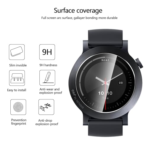 Anoowkoa 4 Pack Premium Screen Protector for Nothing CMF Watch 3 Pro Tempered Glass Film，9H Hardness,Ultra Resistant,Anti-Fingerprints,No Bubbles,HD-Clear,Easy Install - color: Nothing CMF Watch 3 Pro