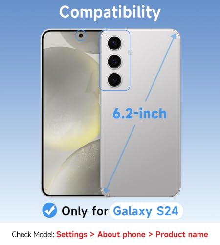 USLAI Case for Samsung Galaxy S24, Anti-Yellowing, Crystal Clear Back, Shockproof & Military‑Grade Drop Protection - Transparent - color: Clear, size: Galaxy S24