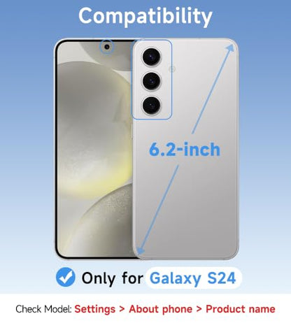 USLAI Case for Samsung Galaxy S24, Anti-Yellowing, Crystal Clear Back, Shockproof & Military‑Grade Drop Protection - Transparent - color: Clear, size: Galaxy S24