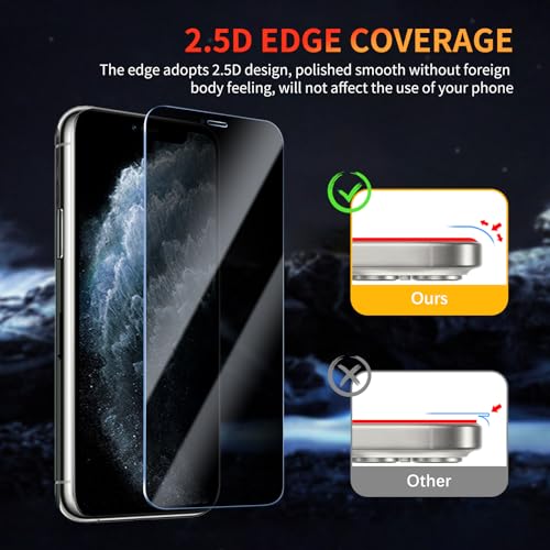 Privacy Screen Protector for iPhone 11 Pro Max/Xs Max 6.5 Inch 3 Pack, Tempered Glass Film Anti-spy Scratch Resistant 9H Hardness Case Friendly - size: iPhone 11 Pro Max/Xs Max