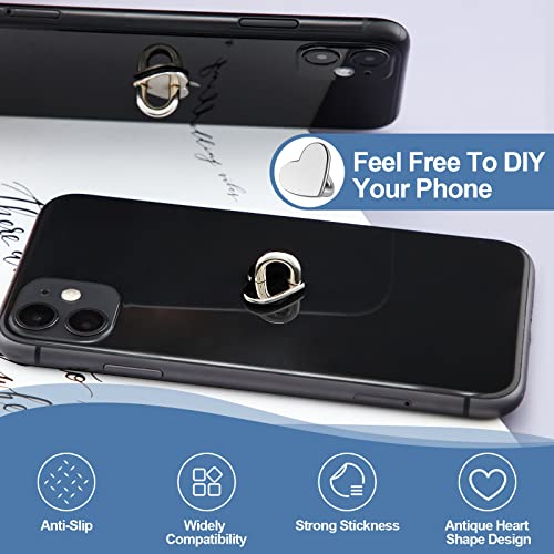 Moxweyeni 8 Pcs Heart Phone Charm Hook,Silver - color: Silver