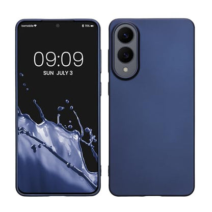 kwmobile Case Compatible with Samsung Galaxy S25 Edge Case - Soft Slim Metallic TPU Silicone Cover - Metallic Blue - color: metallic blue, size: Galaxy S25 Edge