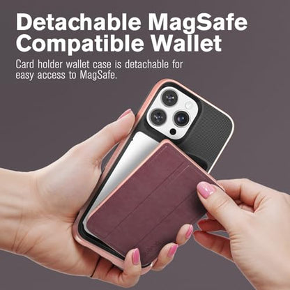 VENA vCommuteX for iPhone 16 Pro Max Wallet Case, Red - color: MagSafe Compatible - Red, size: iPhone 16 Pro Max