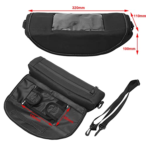 H RUO Waterproof Handlebar Storage Bag Motorcycle Bike Handle Bar Bag with Phone Pouch Compatible with bmw F750GS F850GS R1200GS Triumph Honda Yamaha Suzuki