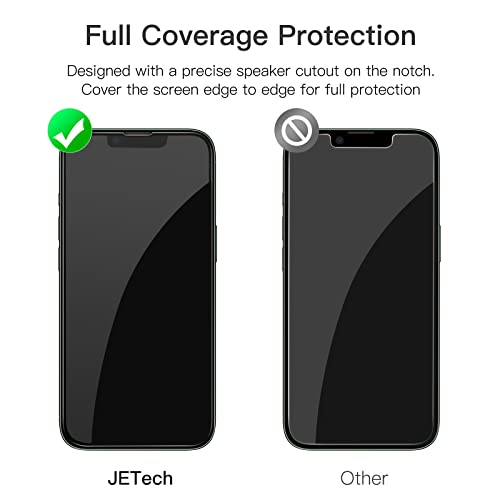 JETech Full-Coverage Screen Protector for iPhone 13 Pro Max, 3-Pack | Black Edge Tempered Glass, Easy Installation Tool, HD Clear, Case-Friendly - size: iPhone 13 Pro Max