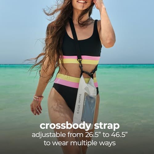 Case-Mate Mini IP68 Waterproof Bucket Bag (2L) - Sand Dollar | Roll Top Dry Bag with Touchscreen Waterproof Pouch - For Phones Up to 7" - Swimming, Kayaking, Boating, Travel Essentials - color: Sand Dollar