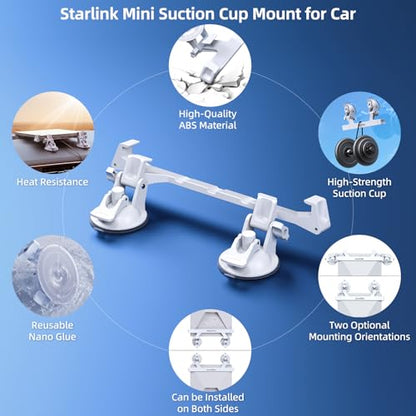 for Starlink Mini Car Mount for Dashboard, Star-Link Mini Suction Cup Mount