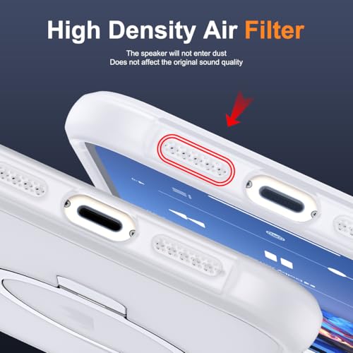 SKYLMW Compatible with iPhone 12/12 Pro Case with Stand,Translucent | iPhone 12 Case iPhone 12 Pro Case 6.1",Magnetic Ring Stand,Compatible with MagSafe,Military Protection,Great Grip Feeling - color: Translucent, size: Iphone 12 & Iphone 12 Pro