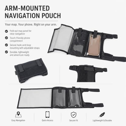 Action Sport Arm Sleeve Pouch, Forearm Map Smartphone Utility Holder - color: Orange