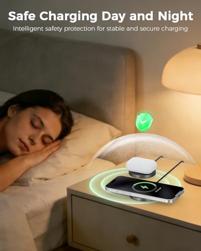 25W Magnetic Wireless Charger, Fast Wireless Charging Pads with Kickstand,MagSafe Charger for iPhone 18/17/16/15/14/13/12 Series & AirPods 5/4/3/2/Pro, Samsung S26 S25 Series, Pixel 10 - size: 1 Pack