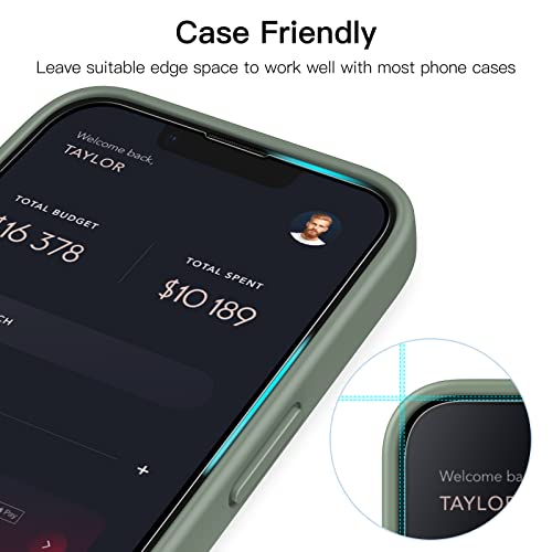 JETech Full-Coverage Screen Protector for iPhone 13/13 Pro/17e, 3-Pack | Black Edge Tempered Glass, Easy Installation Tool, HD Clear, Case-Friendly - size: iPhone 13/13 Pro/17e