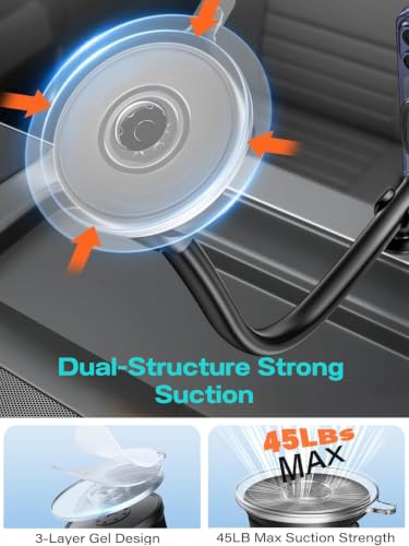 APPS2Car 15W Wireless Car Charger Phone Holder, Dual Coil, Auto Clamping - color: Grey+Wireless Charging