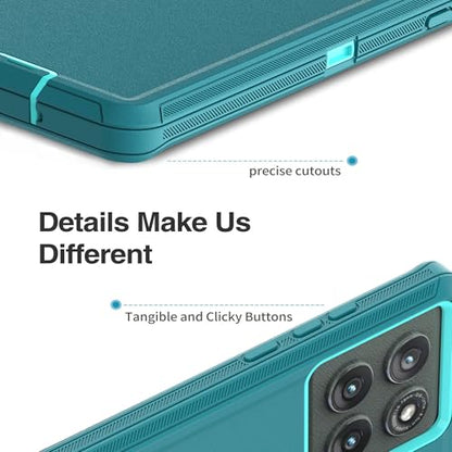for Motorola Moto Edge 5G 2025 Case, Heavy Duty Protective Case with [3 in 1] Rugged Rubber Shockproof Protection Cover for Moto Edge 2025(Blue/Azure) - color: Blue/Azure