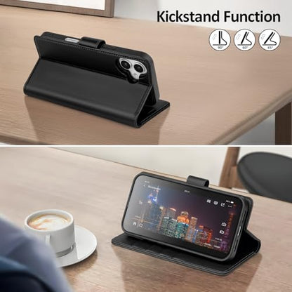 Shieldtop Compatible with MagSafe iPhone 17 Wallet Case,Black | 2 in 1 Detachable Magnetic,Credit Card Holder Slots,RFID Blocking,PU Leather,Kickstand,Flip Folio Phone Cover for Men & Women - color: Black, size: iPhone 17 - 6.3"