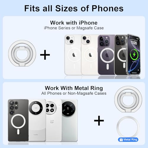 Magnetic Phone Grip Stand for Samsung Galaxy S26 Ultra/S26/S25 Ultra/S25 FE - color: silver