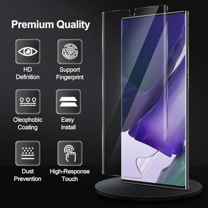 GiiYoon 3 PACK Screen Protector for Samsung Galaxy Note 20 Ultra Flexible TPU Film [Support Fingerprint Touch] [HD Full Coverage] [Easy Installation] [Scratch Resistant] - size: Samsung Galaxy Note 20 Ultra