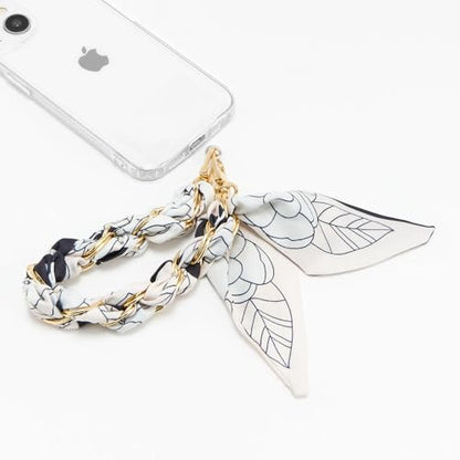 ZOOEASS Phone Wrist Lanyard Gold Metal Scarf Phone Charm Strap with Tether Tab Women Phone Chain Accessories for Handbags - color: Style 1