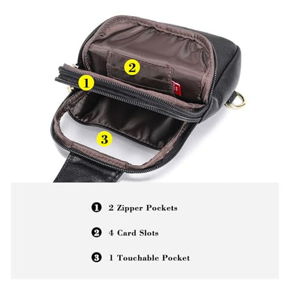 Travel Small Sling Bag for Women Anti Theft Crossbody Bags Phone Purse Cross Body Fanny Pack Over the Shoulder Bags(Black) - color: Black Dark