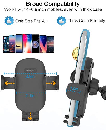 APPS2Car Phone Stand for Desk, Adjustable Cell Phone Holder for Office - color: Black - Phone Stand
