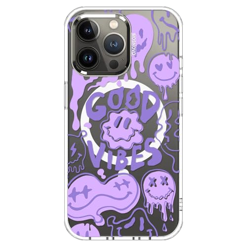 MOSNOVO Case for iPhone 13 Pro, [Compatible with Magsafe] [Buffertech 6.6ft Military-Grade Drop Protection] [Anti Peel Off Tech] Clear Phone Case Design - Good Vibes - color: Good Vibes, size: iPhone 13 Pro