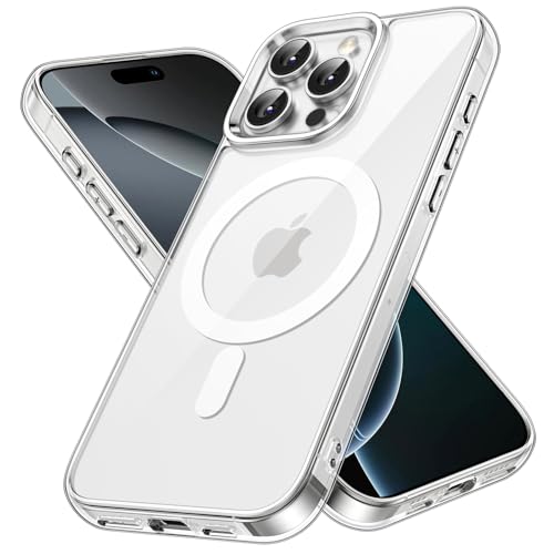 JETech Magnetic Case for iPhone 16 Pro 6.3-Inch Compatible with MagSafe, Shockproof Phone Bumper Cover, Anti-Scratch Clear Back (Clear) - color: Clear, size: iPhone 16 Pro