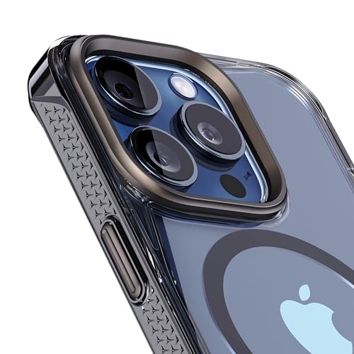 REBEL Clear Case for iPhone 15 Pro [Crystal Series Gen-5] Strong MagSafe Compatible, Anti-Scratch, Non-Yellowing, Protective Shockproof Bumpers, Metal Lens & Buttons, 6.1 Inch Phone 2023 (Black) - color: Crystal Black, size: iPhone 15 Pro