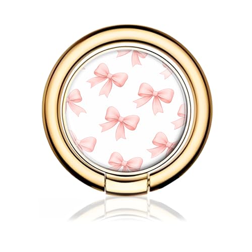 Cell Phone Ring Holder, Cute Metal Phone Grip Stand Finger Ring Kickstand, Flexible 360°Rotation Phone Tablet Case Accessories Compatible with Most Phones Cute Pink Bowtie - color: Cute Pink Bowtie