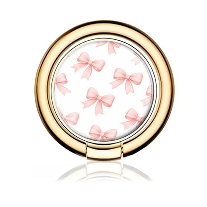 Cell Phone Ring Holder, Cute Metal Phone Grip Stand Finger Ring Kickstand, Flexible 360°Rotation Phone Tablet Case Accessories Compatible with Most Phones Cute Pink Bowtie - color: Cute Pink Bowtie