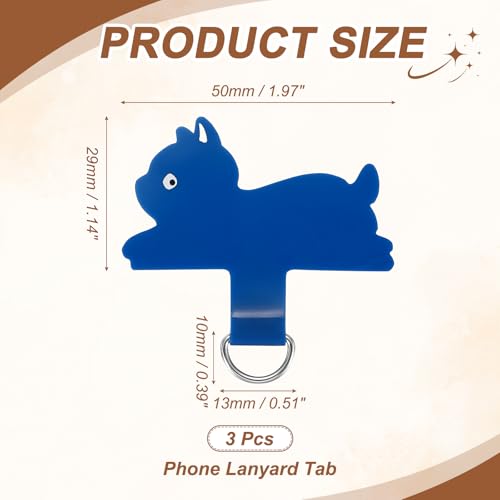 uxcell Phone Tether Tab Universal Cat Phone Lanyard Case Patch - color: Blue