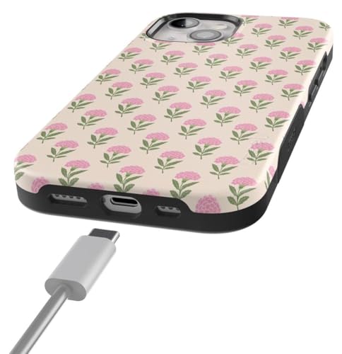 Casely iPhone 15 Plus Case | Jenna's Flowers | Fun on Weekdays | Bold Protective Design | Compatible with MagSafe - color: Jenna's Flowers | Fun on Weekdays