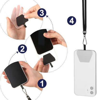 Weewooday 4 Pcs Phone Lanyard Crossbody Phone Strap, Black - color: Black