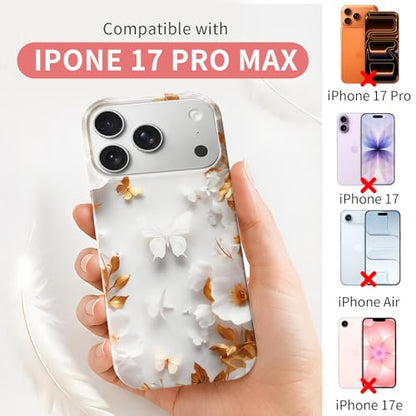 Case Compatible with iPhone 17 Pro Max, 2025 Anti-Yellow Ultra Transparent Soft TPU Phone Case, Shockproof Anti-Slip Slim Lightweight Full Coverage Protective (Flowers 2) - color: Flowers 2