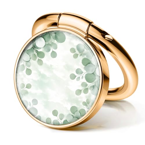 Cell Phone Ring Holder, Cute Phone Ring Grip Stand, 360°Rotation Funny Metal Kickstand Finger Grip Cute Boho Flowers - color: Cute Boho Flowers