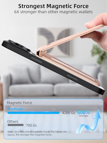 for Magsafe Wallet Stand Tracker (iOS Only) Magnetic Card Holder Finder - color: Gold Find My