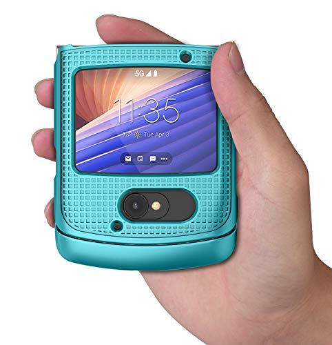 Grid Series for Motorola RAZR 5G (2020) Flip Phone Case - Teal Mint | Slim Hard Shell Cover, Satisfying Texture, Matte, For Moto XT2071 - color: Mint