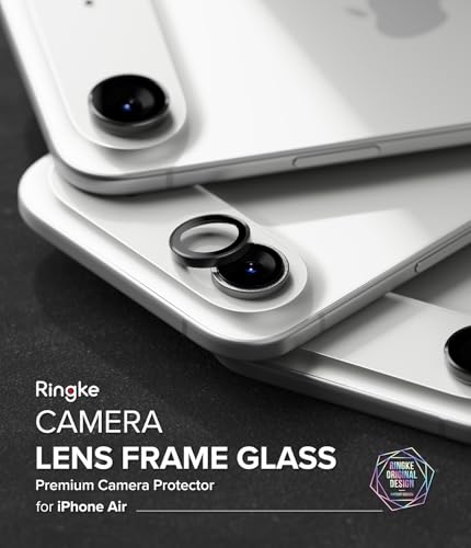 Ringke for iPhone Air Camera Lens Protector [Camera Lens Frame Glass Black] - size: iPhone Air