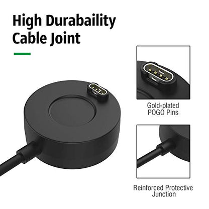 Charger Compatible for Garmin Fenix 9, Fenix 8, Fenix 7/7S/7X, Fenix 6/6S/6X, Fenix 5/5S/5X Charging Stand, Charging Dock Station Cradle Holder USB Cable for Garmin Vivoactive 6/5/4/3 Smartwatch - color: Black