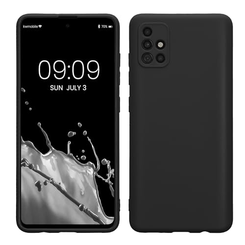 kwmobile Case Compatible with Samsung Galaxy A51 Case - Protective Slim TPU Phone Cover - Soft Matte Finish - Black - color: black, size: Galaxy A51
