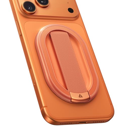 andobil [2026 Woven Comfort] Magnetic Phone Grip for MagSafe w/Finger Strap - color: Orange