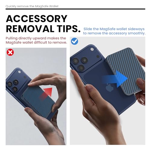 Nillkin FiberMate MagSafe Phone Wallet, RFID Blocking, Adjustable Stand - color: Blue