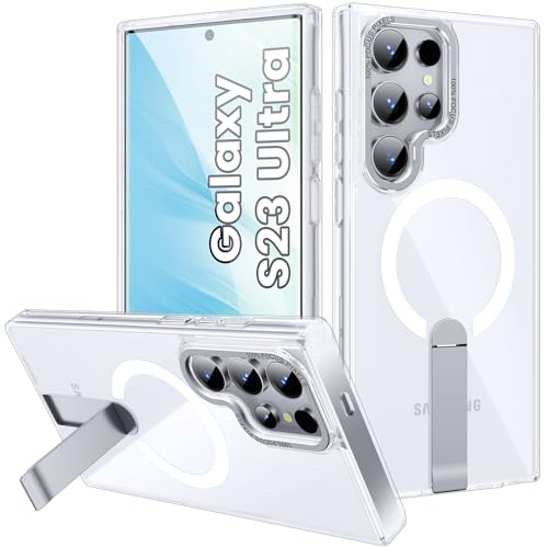 for Galaxy S22-Ultra Case, Strong Magnetic Compatible with MagSafe for Samsung S22 Ultra Phone Case, Built-in Invisible Stand, Slim & Clear Protective Phone Case for Samsung 22 Ultra, Clear - color: Clear, size: Galaxy S22 Ultra 6.8"