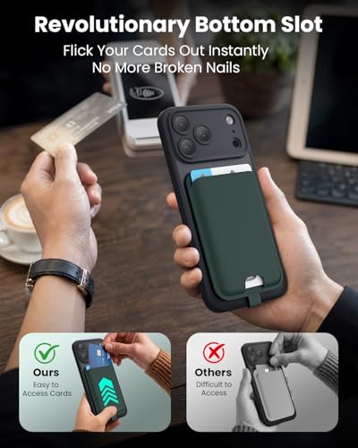 FlyReal for MagSafe Wallet, with Anti-Loss Lanyard, Alpine Green - color: Alpine Green
