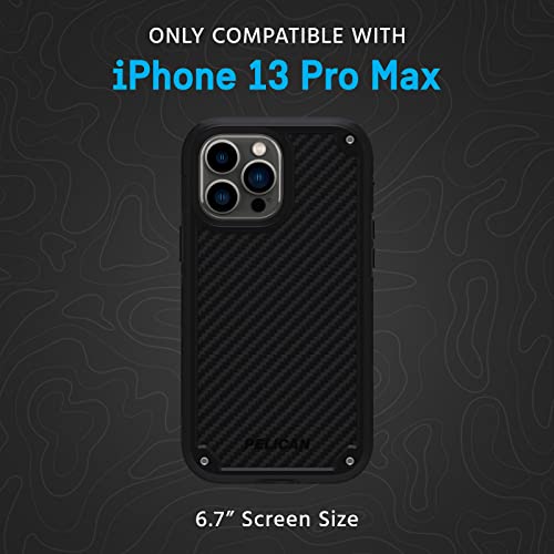 Pelican Shield Series - iPhone 13 Pro Max Case/iPhone 12 Pro Max Case [21ft Military Grade Drop Protection] [Wireless Charging Compatible] Protective Cover with Belt Clip Holster Kickstand - Black - color: Shield Black