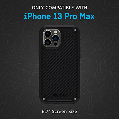 Pelican Shield Series - iPhone 13 Pro Max Case/iPhone 12 Pro Max Case [21ft Military Grade Drop Protection] [Wireless Charging Compatible] Protective Cover with Belt Clip Holster Kickstand - Black - color: Shield Black