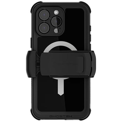 Ghostek Nautical Waterproof iPhone 16 Pro Max Case with Belt Clip Holster - Screen and Camera Protector, Apple MagSafe Compatible, Rugged Heavy Duty Cover (6.9 Inch, Black) - color: Black, size: iPhone 16 Pro Max