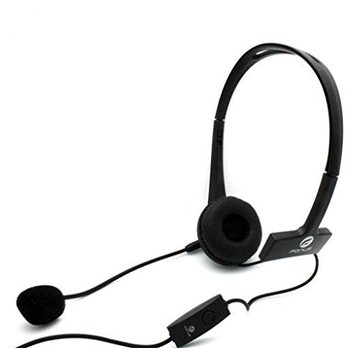 Wired Mono Headphone Earphone w Mic Headset 3.5mm Single Earbud Hands-Free Microphone Over-The-Head Compatible with GreatCall Jitterbug Flip