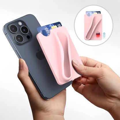 DOB SECHS Silicone Lip Holder with Card Holder Compatible with Lipstick Lip Glaze Phone Case Back Stick On Holder for iPhone and Android Smartphones （Pink, Small） - color: Pink, size: Small